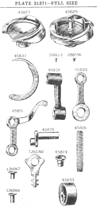 SINGER 221 FEATHERWEIGHT PARTS PLATES WITH PART NUMBERS